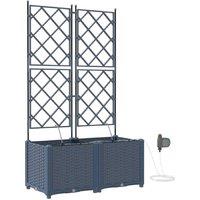 Berkfield Home Garden Planters with Water Irrigation System 2 pcs Grey