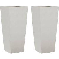Berkfield Home Garden Planters 35x35x75 cm 2 pcs Stainless Steel in Light Grey | Size: 35 x 35 x 75 cm