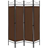Costway 4-Panel Room Divider Folding Privacy Screen Freestanding Protective Partition in Brown