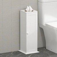 Havendro White Free Standing Toilet Roll Holder & Storage Cabinet