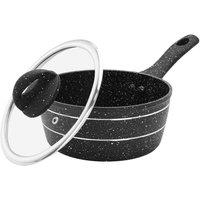 EONLION 18cm Non-Stick Saucepan Induction Granite Pot with Lid