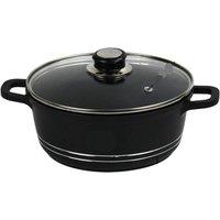 EONLION 26cm Die-Cast Non-Stick Casserole, Induction Pot & Lid in Black