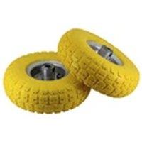 Kelvenix 2 x 10 SOLID RUBBER SACK TRUCK TROLLEY WHEELS SPARE TYRES in Yellow