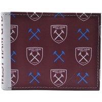 West Ham United FC Men's Icon Canvas Bi-Fold Card Wallet in Maroon