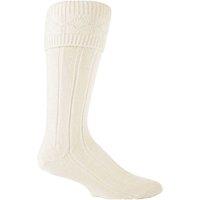 Sock Snob Men's 1 Pack Knee High Wool Blend Ribbed Cream Kilt Socks | Size: 6-11