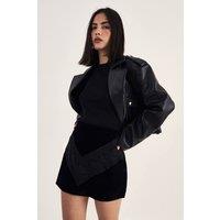 NastyGal Women's Velvet Lace Insert Mini Skirt in Black | Size: 8