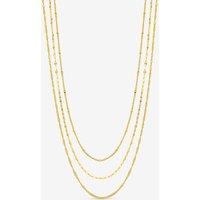 Jon Richard Women's Gold Plated Waterproof Multirow Necklace - Pack of 3
