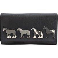 Mala leather Women's Horse Equestrian RFID Leather Purse in Black