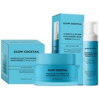GlowCocktail London Women's Hydrate & Lift Hyaluronic Acid Moisturizer 50Ml + Hydrate & Plump Hyaluronic Acid Serum 30Ml in Blue