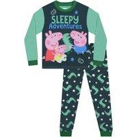 Peppa Pig Boy's George Pig Sleepy Adventures Pyjamas in Green | Size: 18-24 m