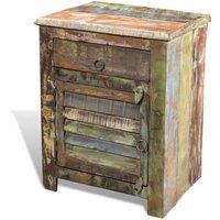 Berkfield Home End Table with 1 Drawer 1 Door Reclaimed Wood in Brown