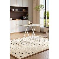 Living and Home Folding Wooden Dining Table for Indoor Outdoor Champing in White