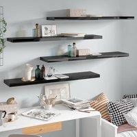 Berkfield Home Floating Wall Shelves 4 pcs High Gloss Black 120x23.5x3.8 cm MDF