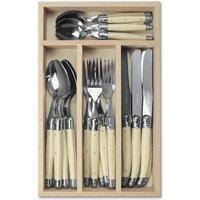 Laguiole 24 Piece Cutlery Set in Wooden Presentation Tray in Ivory