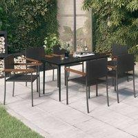 Berkfield Home 7 Piece Garden Dining Set Black