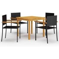 Berkfield Home 5 Piece Garden Dining Set Black