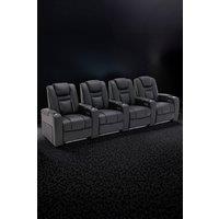 More4Homes Broadway 4 Seater Cinema Electric Recliner Chair USB Charging LED Base in Black