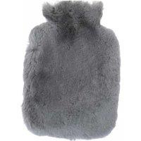 Fenland England Real Sheepskin Hot Water Bottle Cover with 1L Bottle in Grey