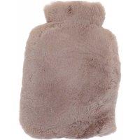 Fenland England Real Sheepskin Hot Water Bottle Cover with 1L Bottle in Light Brown