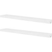 Berkfield Home 2 White MDF Floating Wall Display Shelves Book/DVD Storage