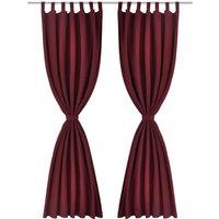 Berkfield Home 2 pcs Bordeaux Micro-Satin Curtains with Loops 140 x 225 cm in Burgundy