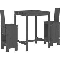 Berkfield Home 3 Piece Garden Bar Set Grey Solid Wood Pine