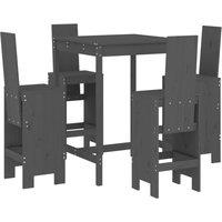 Berkfield Home 5 Piece Garden Bar Set Grey Solid Wood Pine
