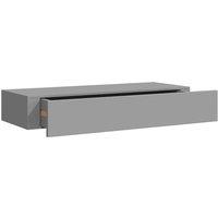 Berkfield Home Wall-mounted Drawer Shelf Grey 60x23.5x10cm MDF | Size: 60x23.5x10 cm