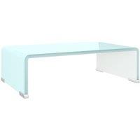 Berkfield Home TV Stand/Monitor Riser Glass Green 40x25x11 cm in Aqua | Size: 40 x 25 x 11 cm