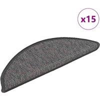 Berkfield Home Stair Mats Self-adhesive 15 pcs 56x17x3 cm Beige & Grey | Size: Medium