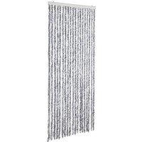Berkfield Home Insect Curtain White & Grey 56x185 cm Chenille