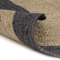 Berkfield Home Handmade Rug Jute with Dark Grey Border 150 cm in Natural | Size: 100 cm diameter