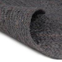 Berkfield Home Handmade Rug Jute Round 150 cm Dark Grey | Size: 100 cm diameter