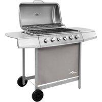 Berkfield Home Gas BBQ Grill with 6 Burners Silver (FR/BE/IT/UK/NL only)