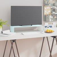 Berkfield Home TV Stand/Monitor Riser Glass Green 60x25x11 cm | Size: 60 x 25 x 11 cm