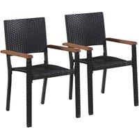 Berkfield Home Outdoor Chairs 2 pcs Poly Rattan Black
