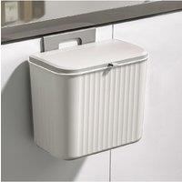 Living and Home 7L/9L Hanging Rubbish Bin for Kitchen Bathroom With Lid in Grey | Size: Medium