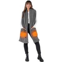 OHS Teddy Fleece Scarf Long Heated Pockets Warm Wrap Shawl in Charcoal
