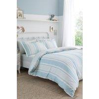 Dreams & Drapes 'Finlay Stripe' Easy Care Striped Duvet Cover Set in Blue | Size: Single