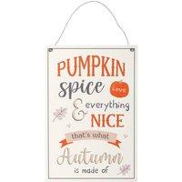 KDMD 30cm Pumpkin Spice Hanging Sign in White