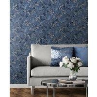 Muriva Elixir Marbled Geometric Wallpaper Roll in Dark Navy