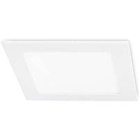 Netlighting Easy Integrated LED Square Recessed Downlight Panel Matt White Warm White