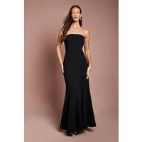 Coast Women's Bandeau Fitted Crepe Fishtail Maxi Dress in Black | Size: 12