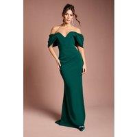 Coast Women's Bardot Stretch Fishtail Maxi Dress in Emerald | Size: 14