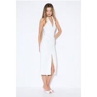 MissPap Women's Premium Open Back Waistcoat Midi Dress in Ivory | Size: 8