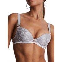 Aubade Women's Magnetic Spell Moulded Plunge Bra in Silver | Size: 38C