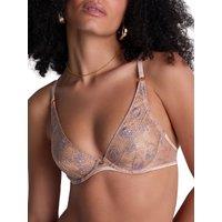 Aubade Women's Sound of Heart Triangle Plunge Bra in Nude | Size: 30C