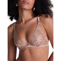 Aubade Women's Sound of Heart Triangle Plunge Bra in Nude | Size: 34E