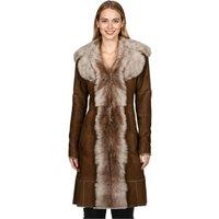 Infinity Leather Women's Genuine Toscana Sheep Suede Leather Trench Coat- Celeste in Tan | Size: 20