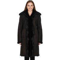 Infinity Leather Women's Genuine Toscana Sheep Suede Leather Trench Coat- Celeste in Dark Brown | Size: 16